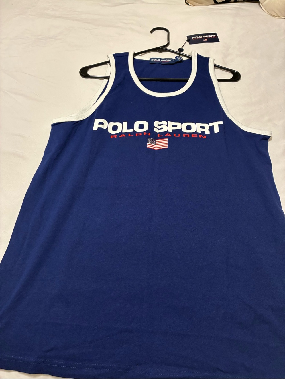 Polo by Ralph Lauren Blue Tank Top with White Trim